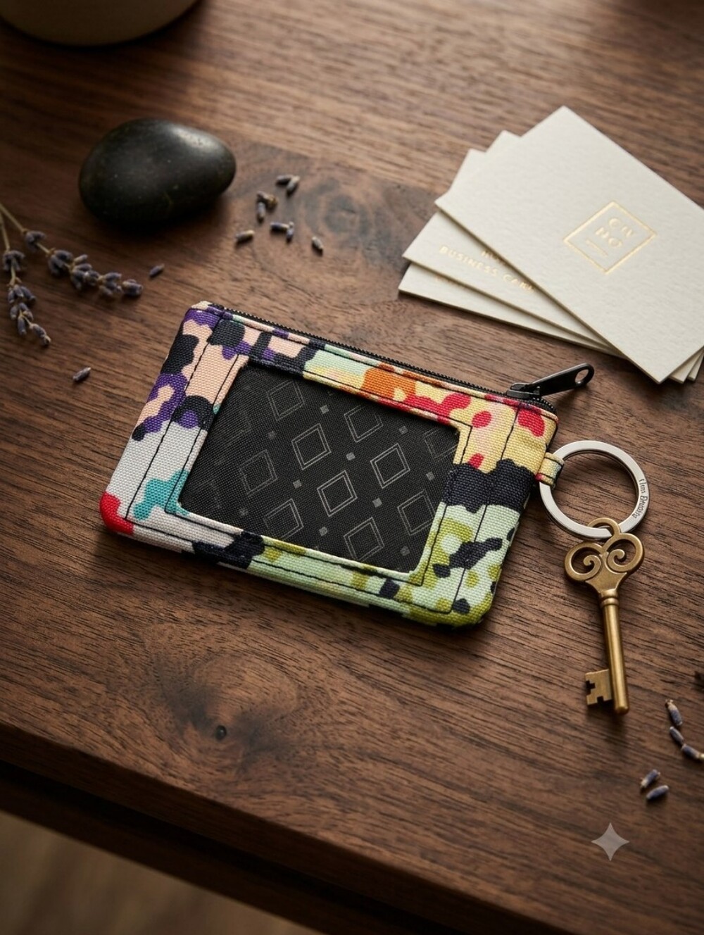 Vera Bradley Multicolor Floral Keyring Zip Pouch